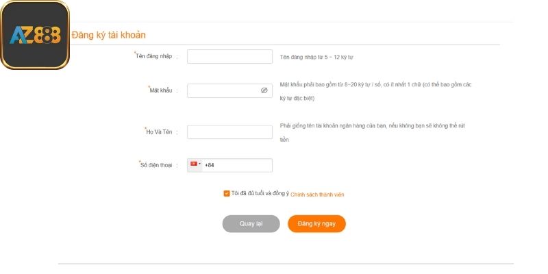 Tạo tài khoản bắn cá Az888